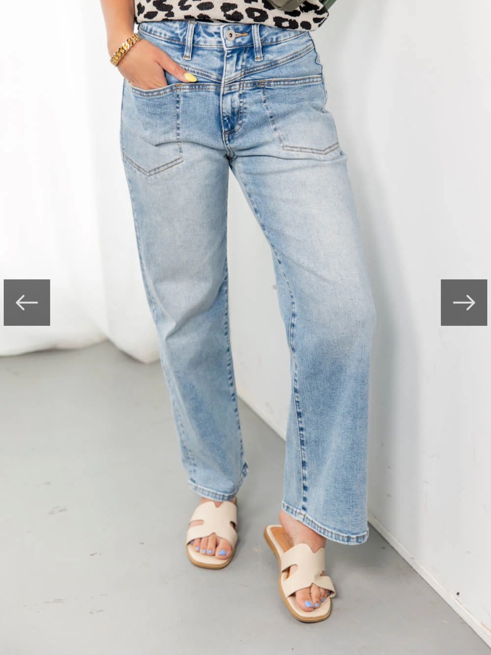 Mica Los Angeles Straight-Leg High Waist Ankle denim Light Blue Wash size 24 NWT